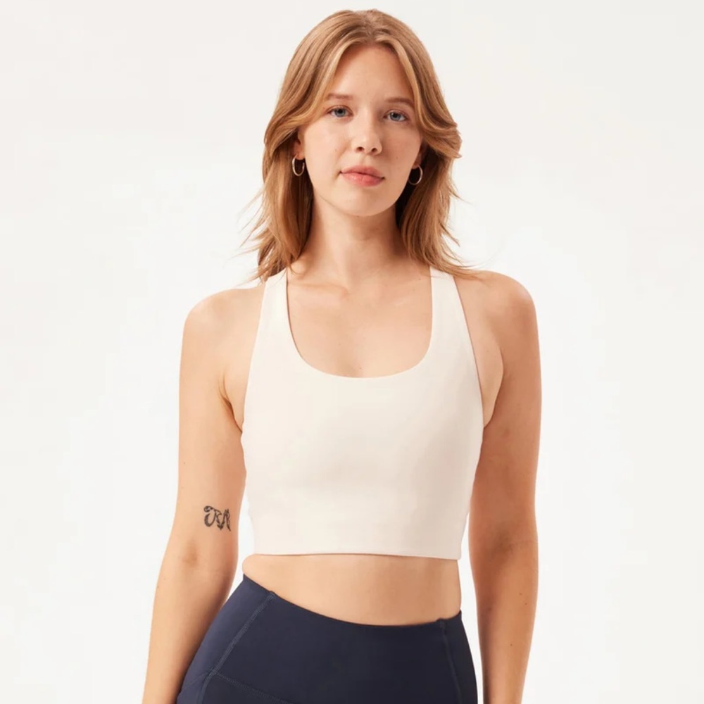 girlfriend collective Paloma Racerback Bra in ivory